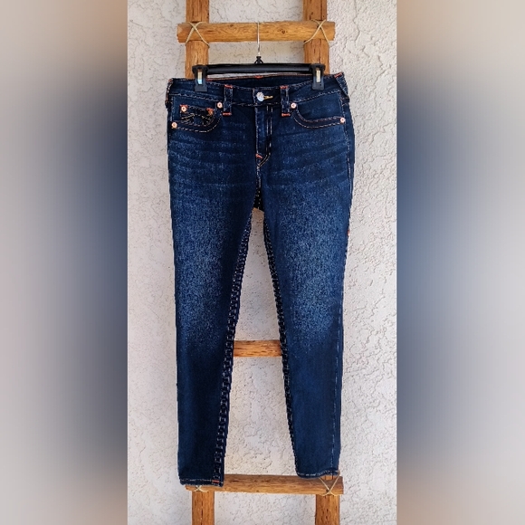 🔥True Religion Women's (30 W - 28.5) Blue Skinny Jeans. - Picture 2 of 7